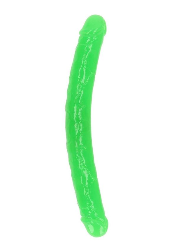 RealRock Double Dong Glow In The Dark Dildo 15in Green Cache Lamour