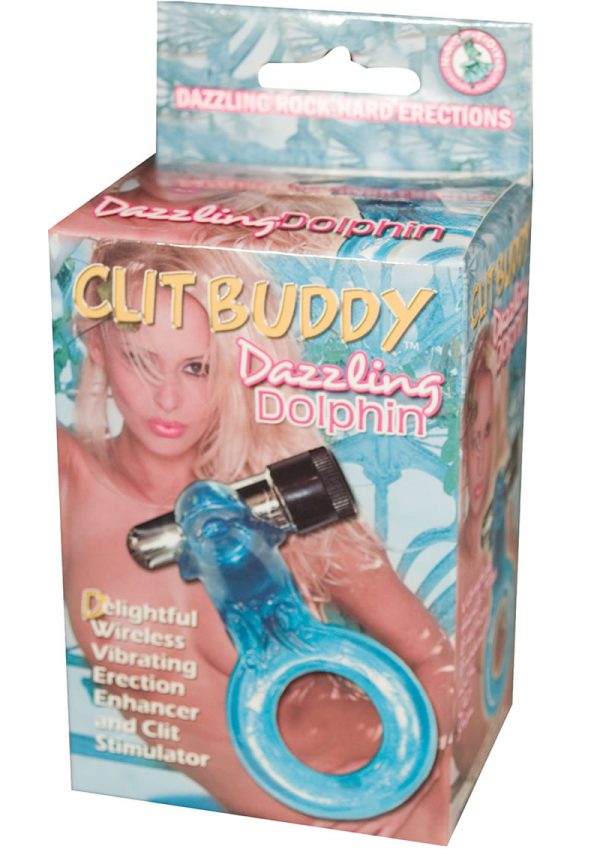 Clit Buddy Dazzling Dolphin Cock Ring Blue
