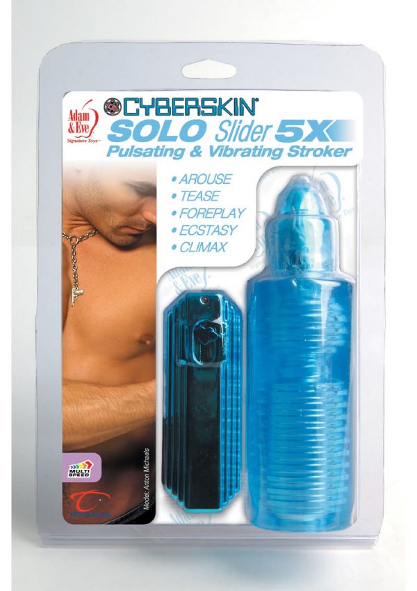 Adam And Eve Cyberskin Solo Slider 5X Stroker Blue