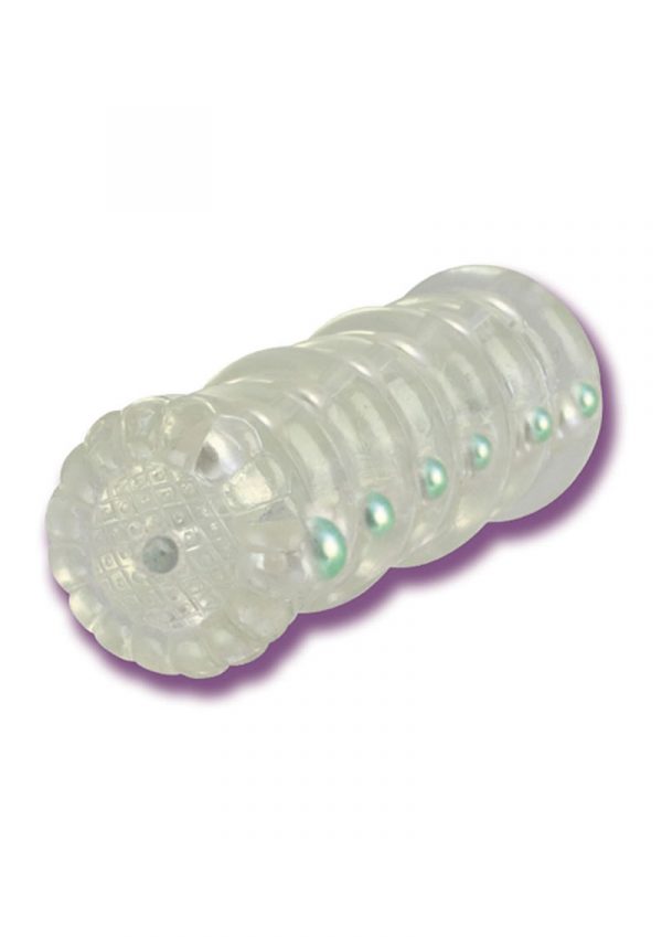 PEARL POWER PISTON JELLY MASTURBATOR WITH PEARL PLEASURE BEADS CLEAR