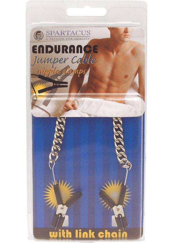 Endurance Jumper Cable Nipple Clamps With Link Chain Silver