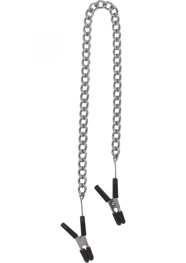 Endurance Jumper Cable Nipple Clamps With Link Chain Silver