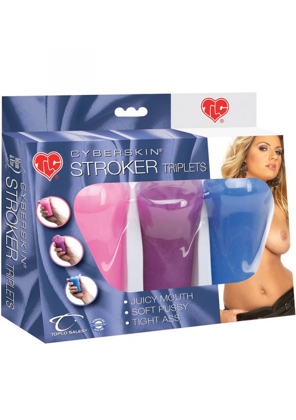Adam And Eve CyberSkin Stroker Triplets Mouth Pussy And Ass