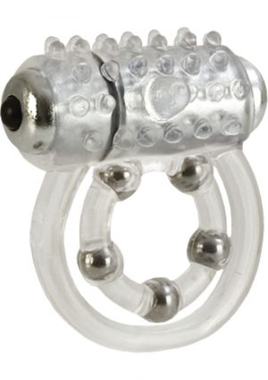 Waterproof Maximus Enhancement Ring With 5 Stroker Beads Clear