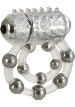 Waterproof Maximus Enhancement Ring With 10 Stroker Beads Clear