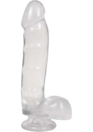 Jelly Jewels Cock And Balls With Suction Cup 8 Inch Diamond