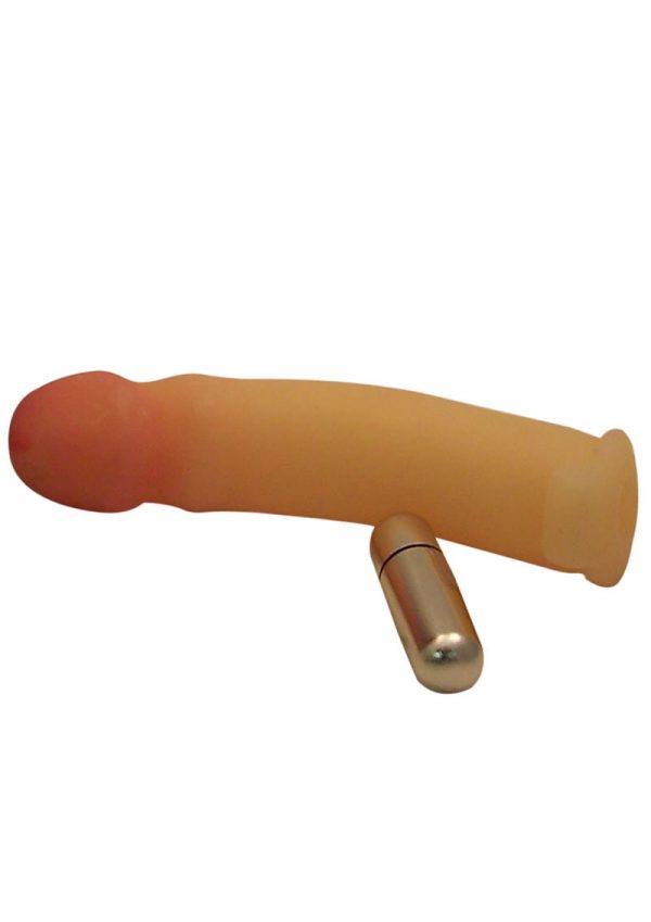 Vibrating Long Dong Penis Extender Waterproof Flesh