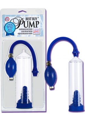 Basic Essenatials Penis Pump 8 Inch Blue