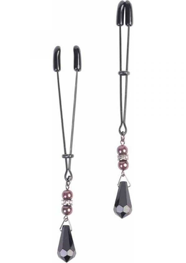 Lavish Black Pearl Clamps With Tweezer Tip Black