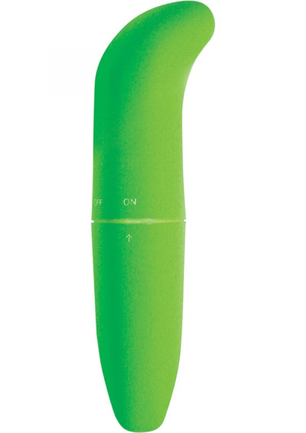 Glow In The Dark Mini G Spot Vibe Waterproof 5 Inch Green