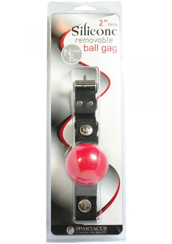 Removable Silicone Ball Gag 2 Inch Red
