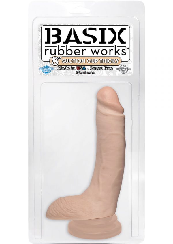 Basix Rubber Works 8 Inch Suction Cup Thicky Dong Flesh