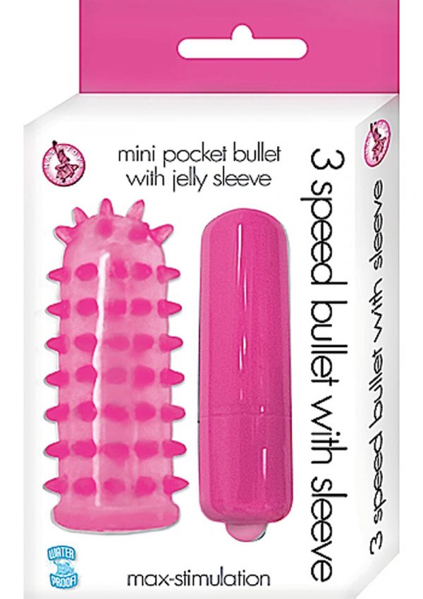 Mini Pocket Bullet With Jelly Sleeve 3 Speed Waterproof Pink