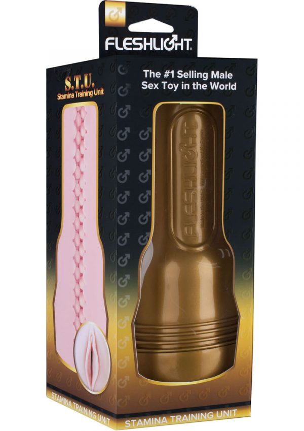 Fleshlight STU Stamina Training Unit Lady Pussy Masturbator Pink And Gold