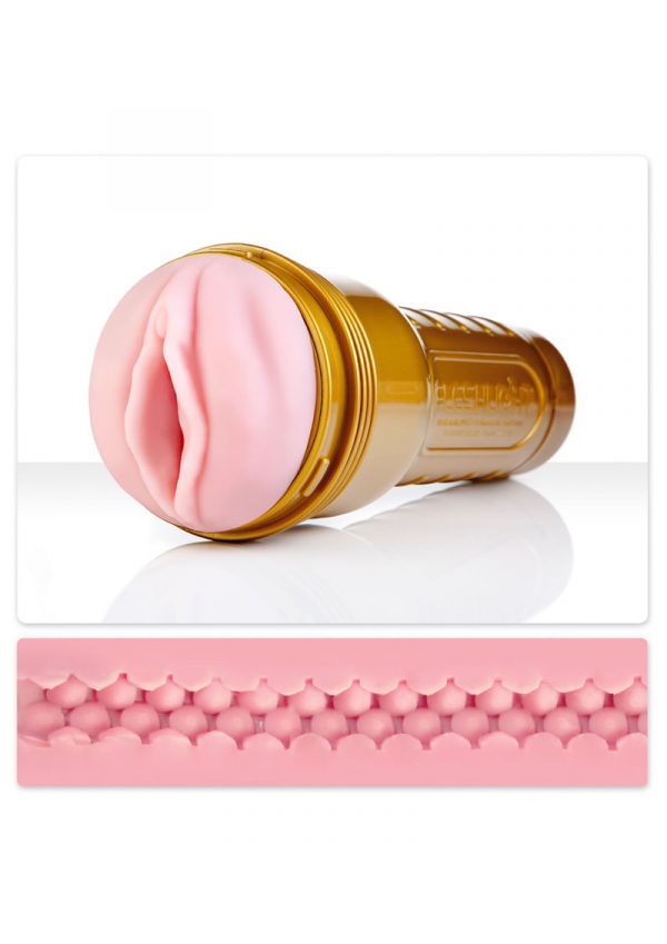 Fleshlight STU Stamina Training Unit Lady Pussy Masturbator Pink And Gold