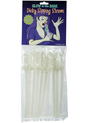 Bachelorette Party Favors Glow In The Dark Dicky Sipping Straws 10 Each Per Pack