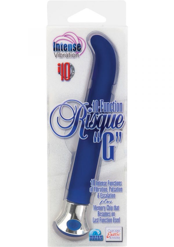 10 Function Risque G Vibrator Waterproof 5.5 Inch Blue