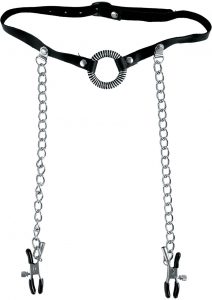 Fetish Fantasy Series Limited Edition O-Ring Gag and Nipple Clamps Black