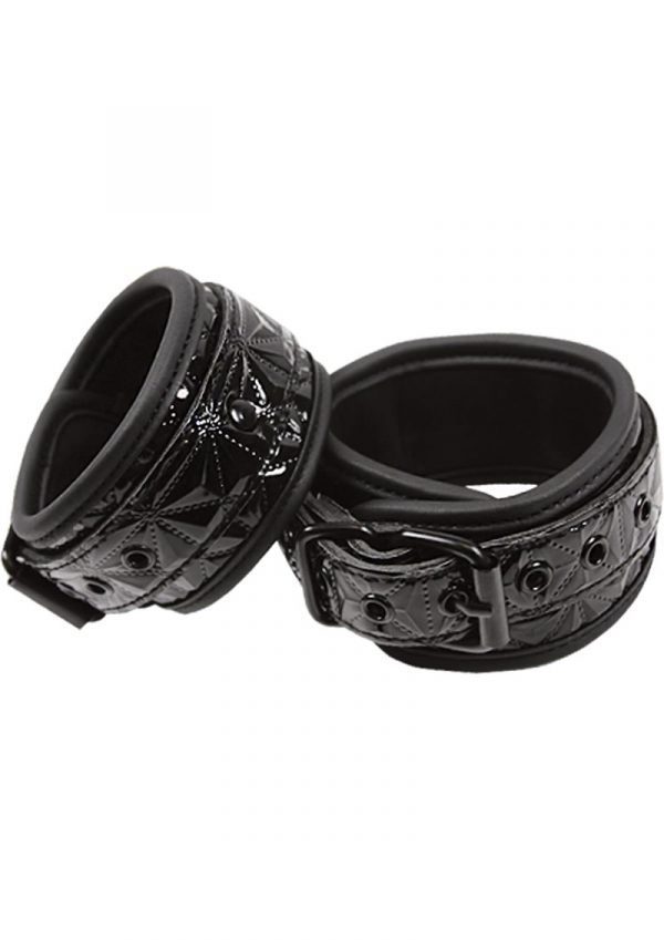 Sinful Wrist Cuffs Vinyl Black