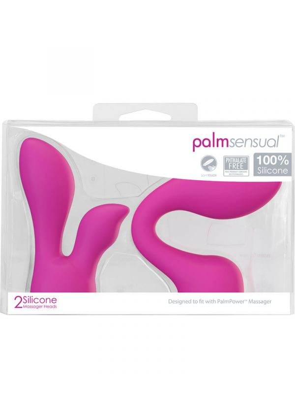 Palm Sensual Silicone Massager Heads Pink 2 Each Per Pack