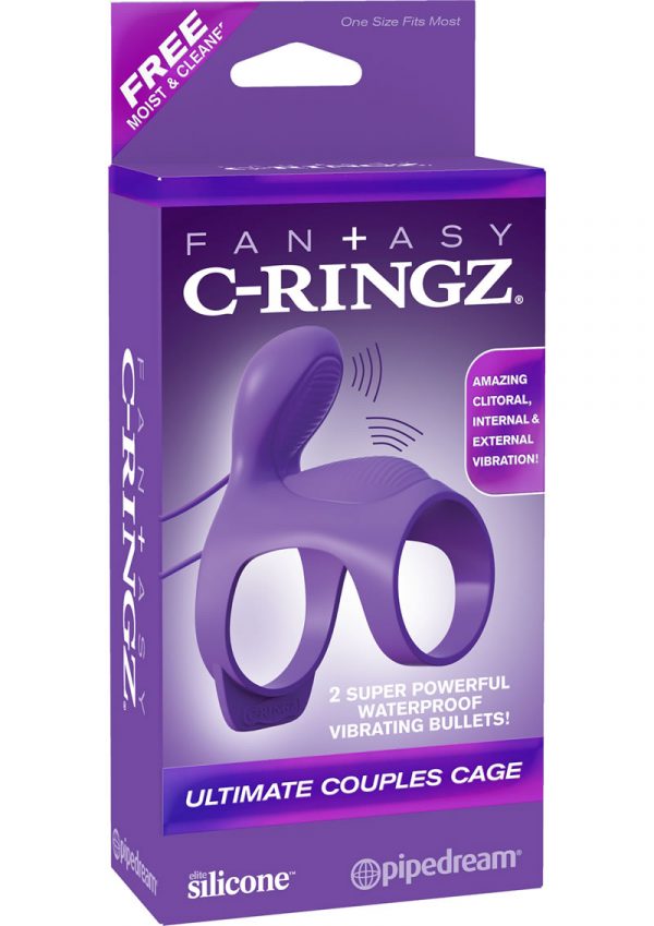 Fantasy C Ringz Ultimate Couples Cage Silicone Cockring Waterproof Purple