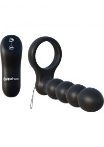 Fantasy C Ringz Remote Control Silicone Double Penetrator Cockring Waterproof Black