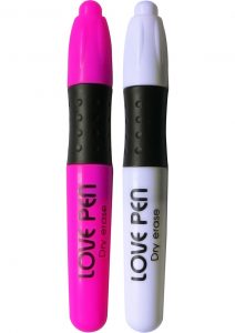 Love Pen Dry Erase Markers White And Pink 2 Each Per Pack