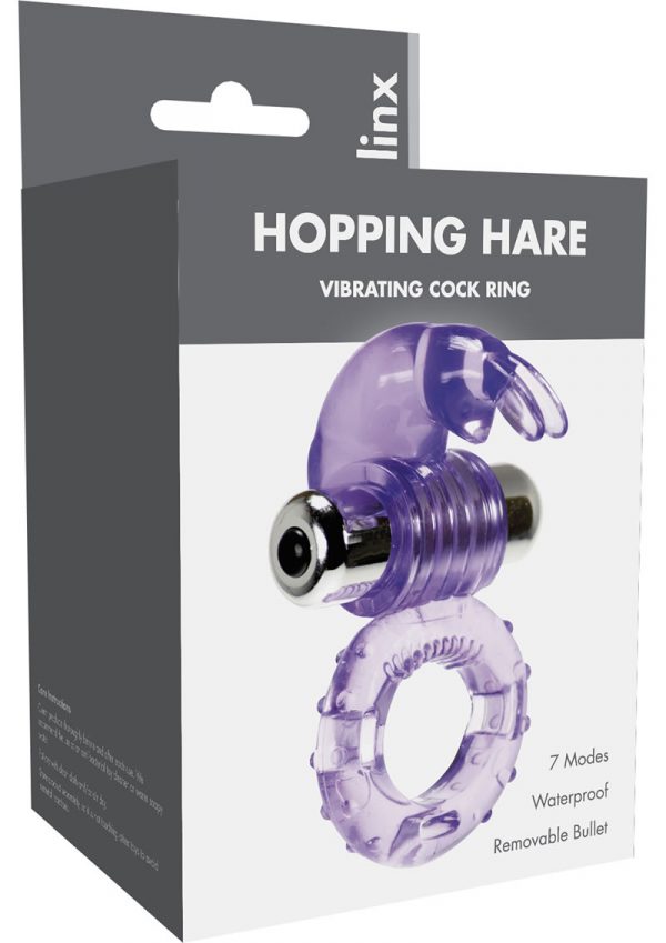 Linx Hopping Hare Vibrating Cock Ring Waterproof Purple