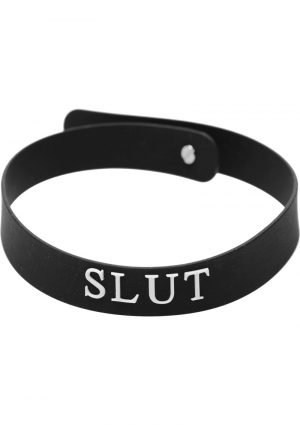 Master Series Slut Silicone Collar Black 17.5 Inches