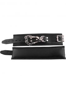 Rouge Padded Leather Wrist Cuffs Black