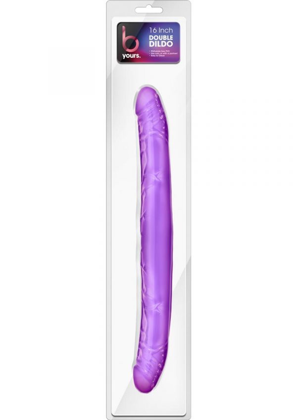 B Yours Double Dildo Jelly Purple 16 Inch