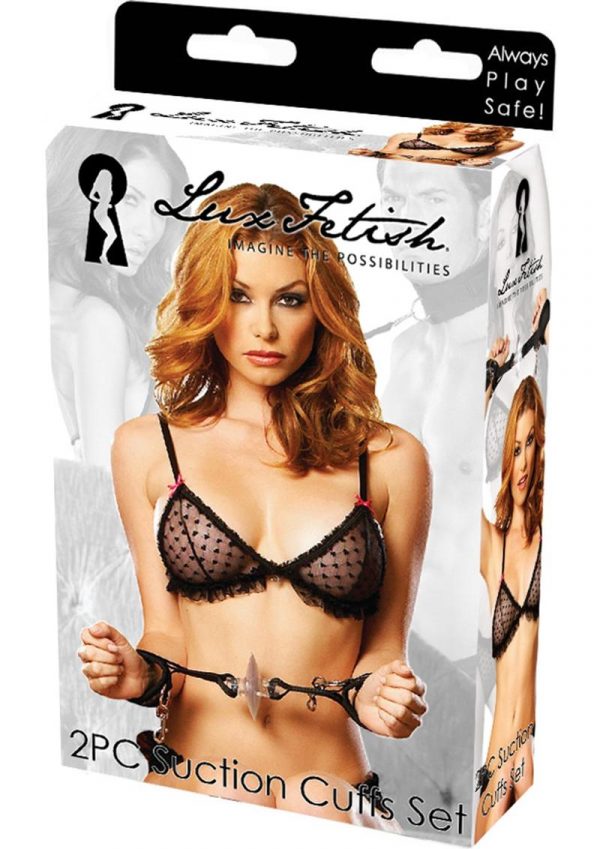 Lux Fetish Suction Cuffs 2 Piece Set Adjustable Black