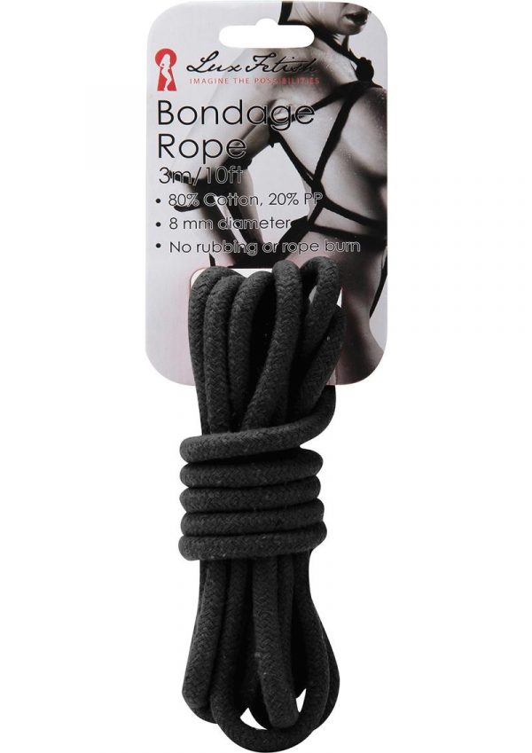 Lux Fetish Bondage Rope Black 10 Feet