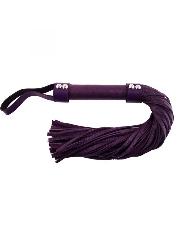 Rouge H Style Handle Leather Flogger Purple