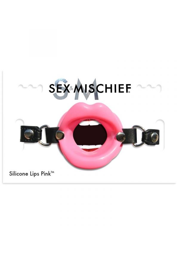 Sex And Mischief Silicone Lips Open Mouth Gag Pink