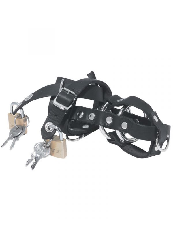 Locking Cock Ring Chastity Black