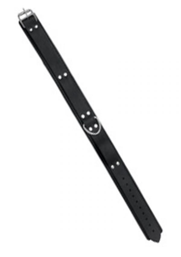 Double Strap Original Cut Leather Collar Black