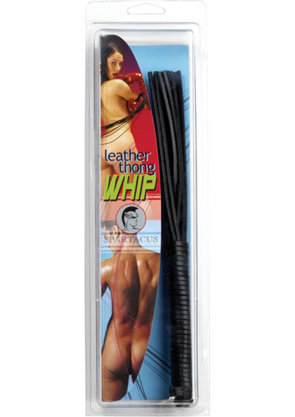 Leather Thong Whip 10 Inch Black