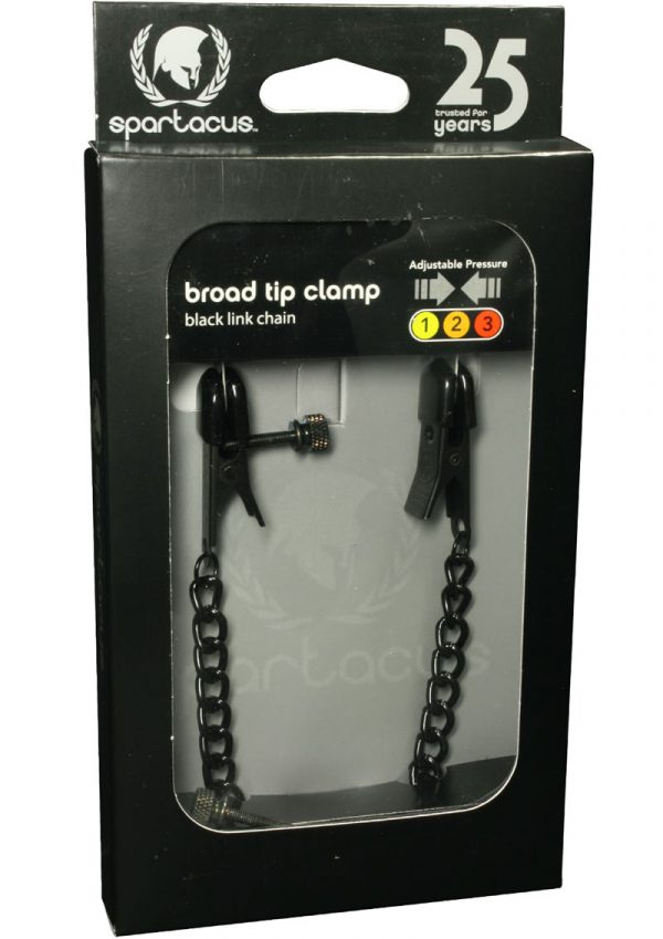 Blackline Adjustable Broad Tip Nipple Clamps Black