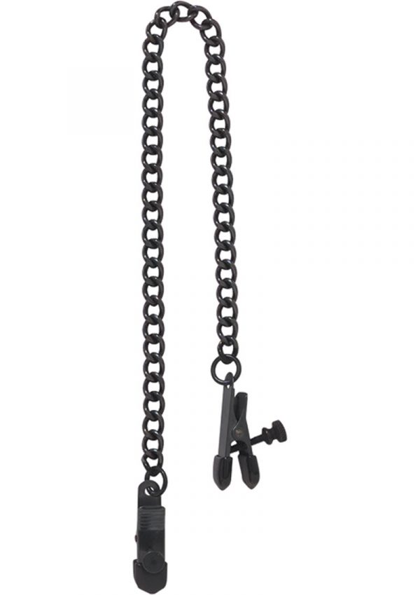 Blackline Adjustable Broad Tip Nipple Clamps Black