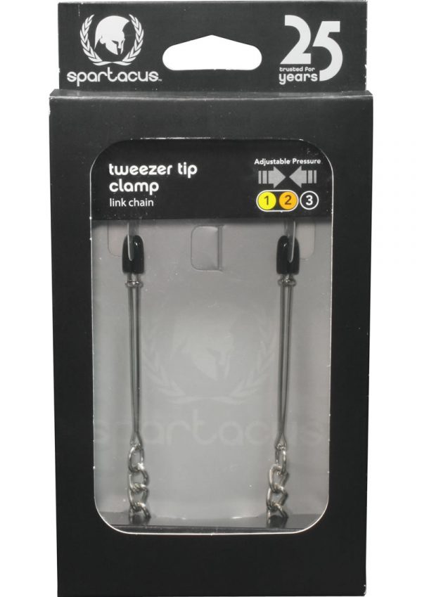 Adjustable Tweezer Nipple Clamps With Link Chain Silver