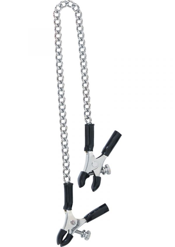 Adjustable Micro Plier Nipple Clamps With Link Chain Silver