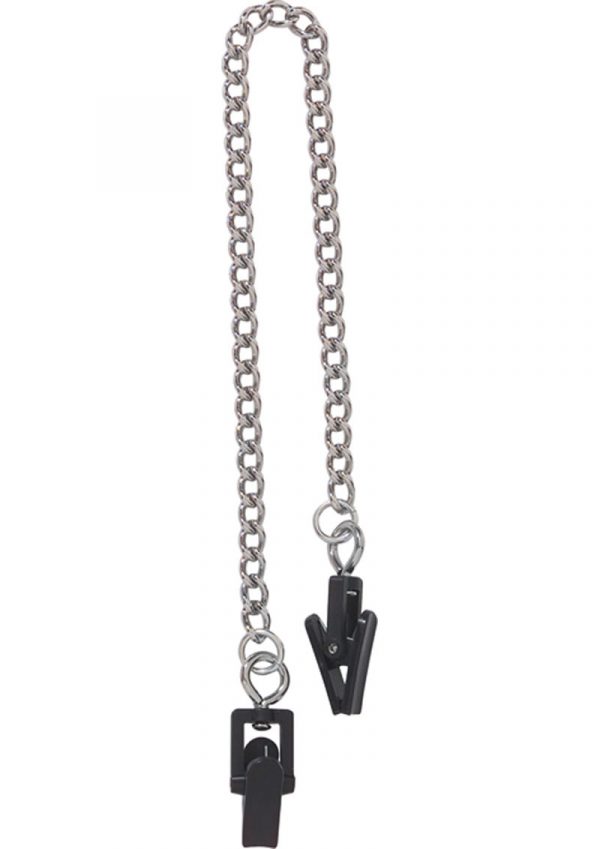 Endurance Plastic Grabber Nipple Clamps With Link Chain Silver