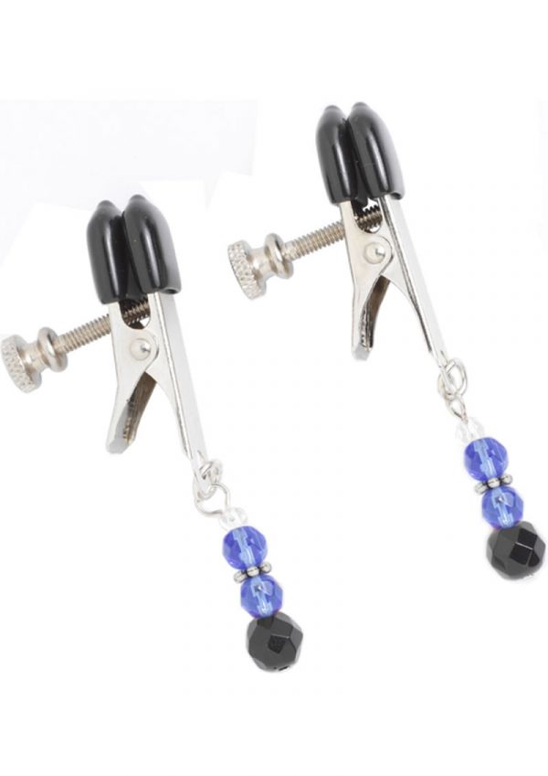 Blue Beaded Clamps With Broad Tip Nipple Clamps Blue
