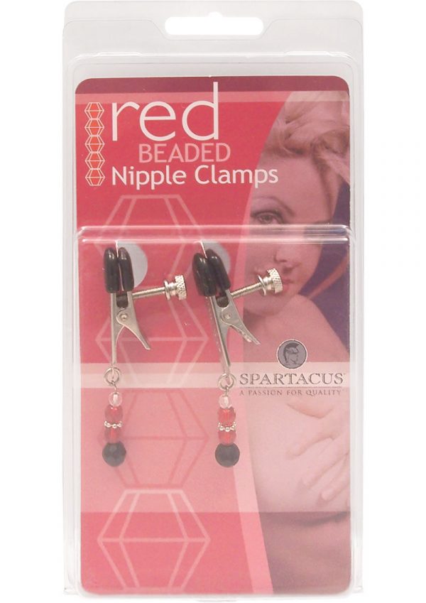 Red Beaded Clamps With Broad Tip Nipple Clamps Red