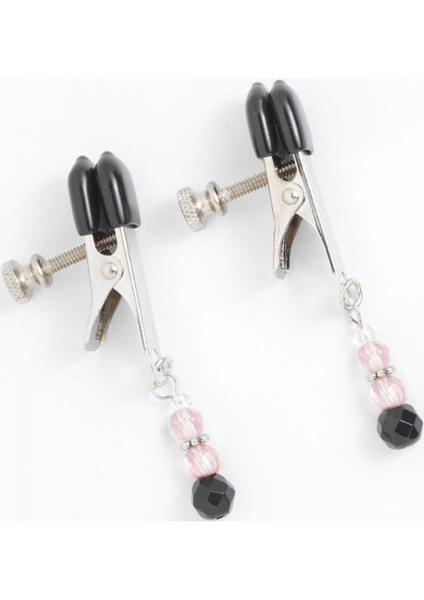Pink Beaded Nipple Clamps With Adjustable Broad Tip Pink