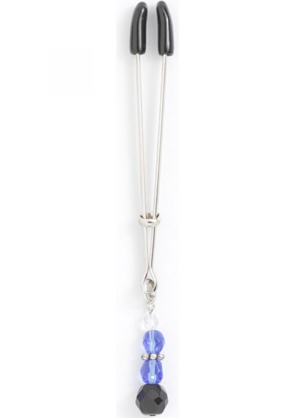Beaded Clit Clamp With Tweezer Tip Blue