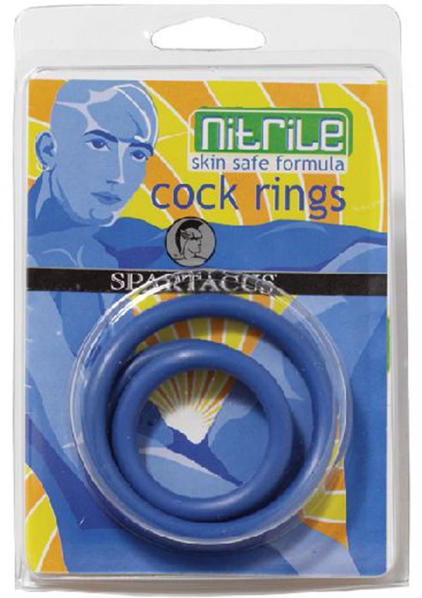 Nitrile Cock Ring Set 3 Sizes Per Pack Blue