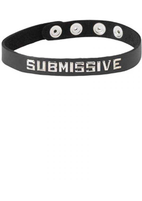Wordband Collar Submissive Black