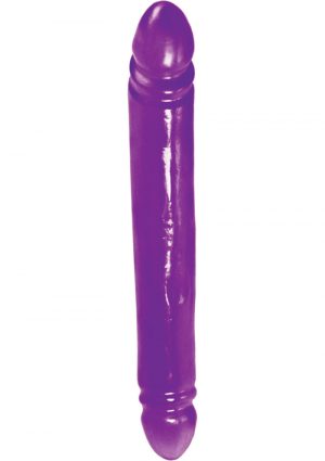 REFLECTIVE GEL SERIES SMOOTH DOUBLE DONG 12 INCH PURPLE